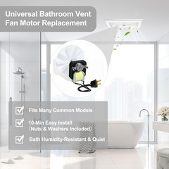 Universal Bathroom Exhaust Fan Motor Kit 120V 50CFM for NuTone & Broan, Bath…