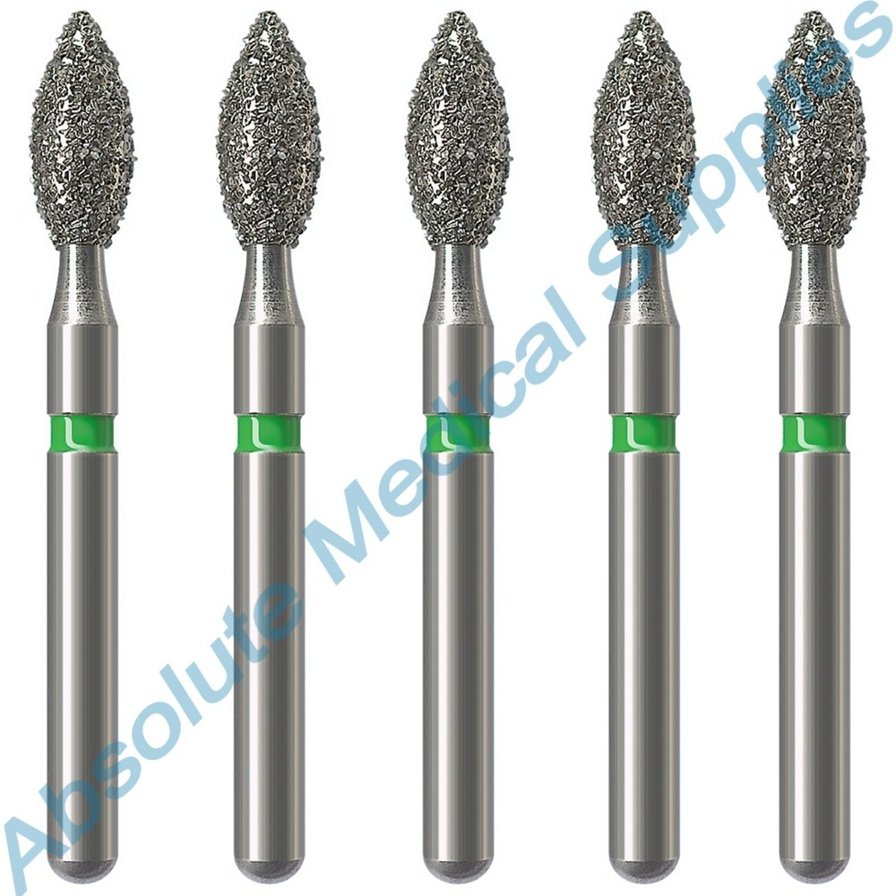 *5-Pieces* NTI Diamond Bur Friction Grip Shank Coarse Pointed Football 368-023C