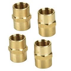 4 Pack 1/4″ X 1/4″ NPT Coupler, Brass Female Pipe Fitting (1/4″ X 1/4″ NPT Femal