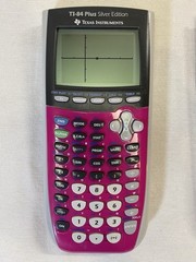 TI-84 PLUS SILVER EDITION GRAPHING CALCULATOR PINK- GREY COVER TESTED WORKS