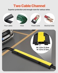 3x 2-Channel Cable Protector Ramp 11000lbs Rubber Traffic Speed Bumps _ SALE OFF