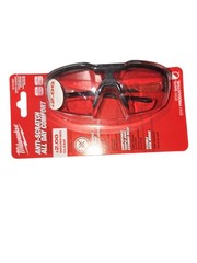 MILWAUKEE Anti-Scratch Magnified Safety Glasses Clear Lens Black/Red Frame NEW