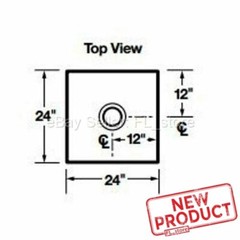Floor Mount Mop Sink Service Basin 24 x 24 x 10″ Single Bowl Center Drain White