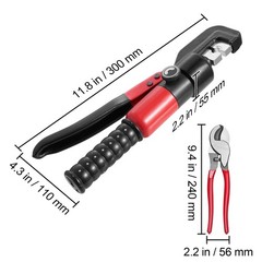 VEVOR Crimping Tool Battery Lug Hydraulic Crimper AWG12-2/0 Terminal with Pliers