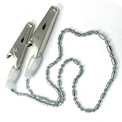 Metal Dental Bibs Clip Napkin Holders White Chain for Dentist (Choose Qty)