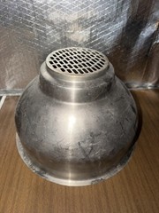 Vintage Stainless Steel Milk Strainer Bowl Large Silver Perforated Dairy Farm