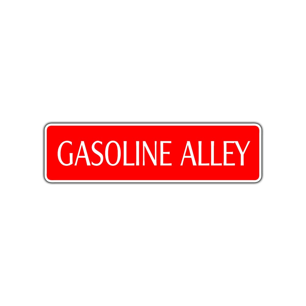 Gasoline Alley Aluminum Metal Novelty Street Sign Drag Racing Exxon Sunoco Indy