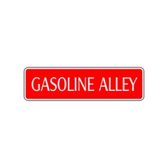 Gasoline Alley Aluminum Metal Novelty Street Sign Drag Racing Exxon Sunoco Indy