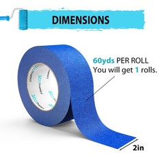 2 Rolls Blue Painters Tape 2 Inch x 60 Yards Bulk Masking Tape Wall Painting