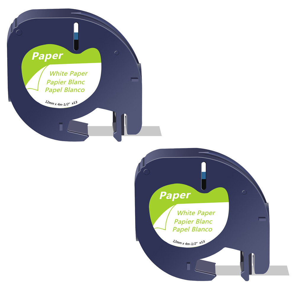 2PK 91330 White Paper Refills for DYMO LetraTag LT100T/100H Label Tape 1/2″x13′