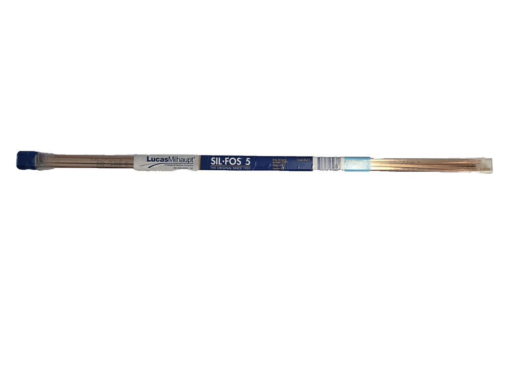 Lucas-Milhaupt SIL FOS 5 – 28 Rods – 95060, NEW (one end cap missing on tube)