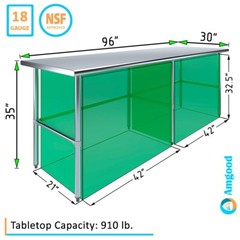 30 in. x 96 in. Open Base Stainless Steel Work Table | Residential & Commercial