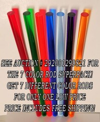 5 CLEAR BLUE TRANSLUCENT 1/2″ DIAMETER ACRYLIC PLEXIGLASS COLOR ROD 12” LONG .50