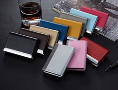 PU Leather Metal Business Card Holder – Sleek Pocket ID Credit Card Case Wallet