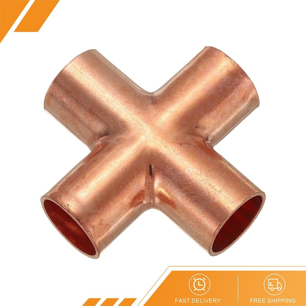 3/4″ 19.05mm Copper Cross Pipe Fitting 4 Ways Welding Copper Connector