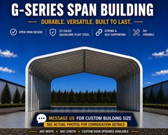 16x24x12 DuroSPAN Steel Prefab Arch Garage Building Kit Open Ends Factory Direct