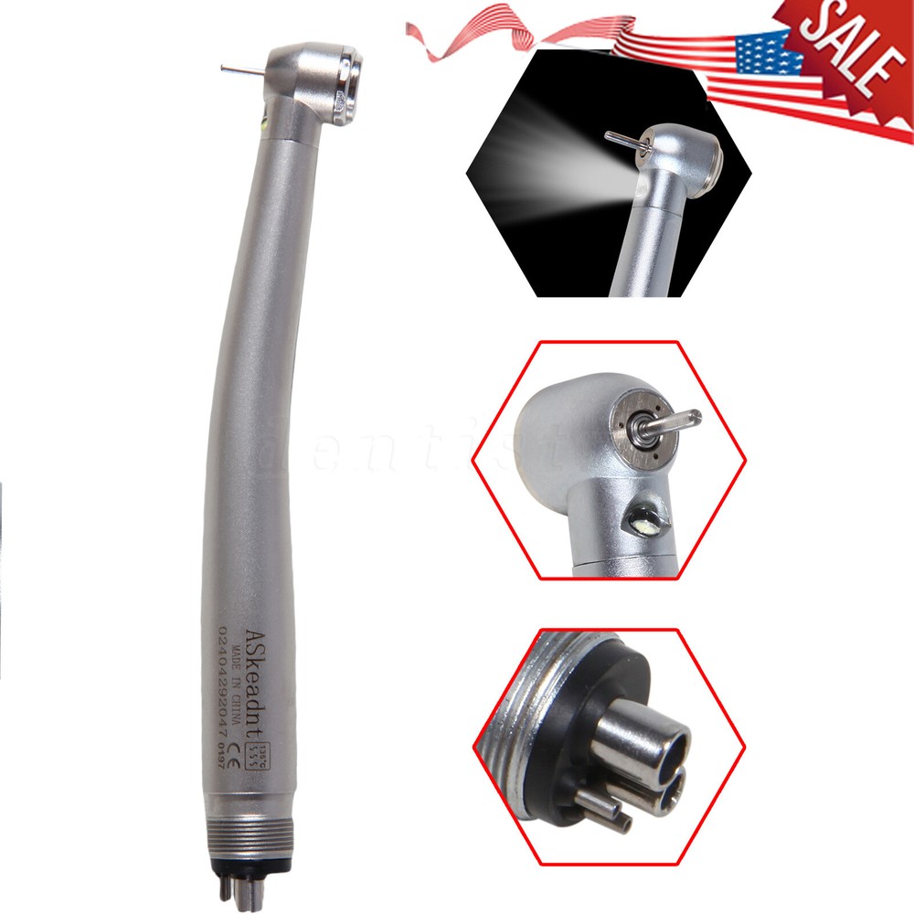 Sirona T3 Style Dental High Speed Handpiece LED Fiber Optic Torque Push 4Holes