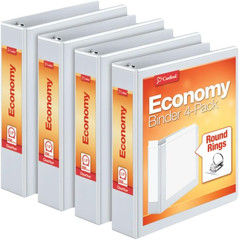 1.5 Inch 3 Ring Binder, round Ring, White, 4 Pack, Holds 350 Sheets (79517)