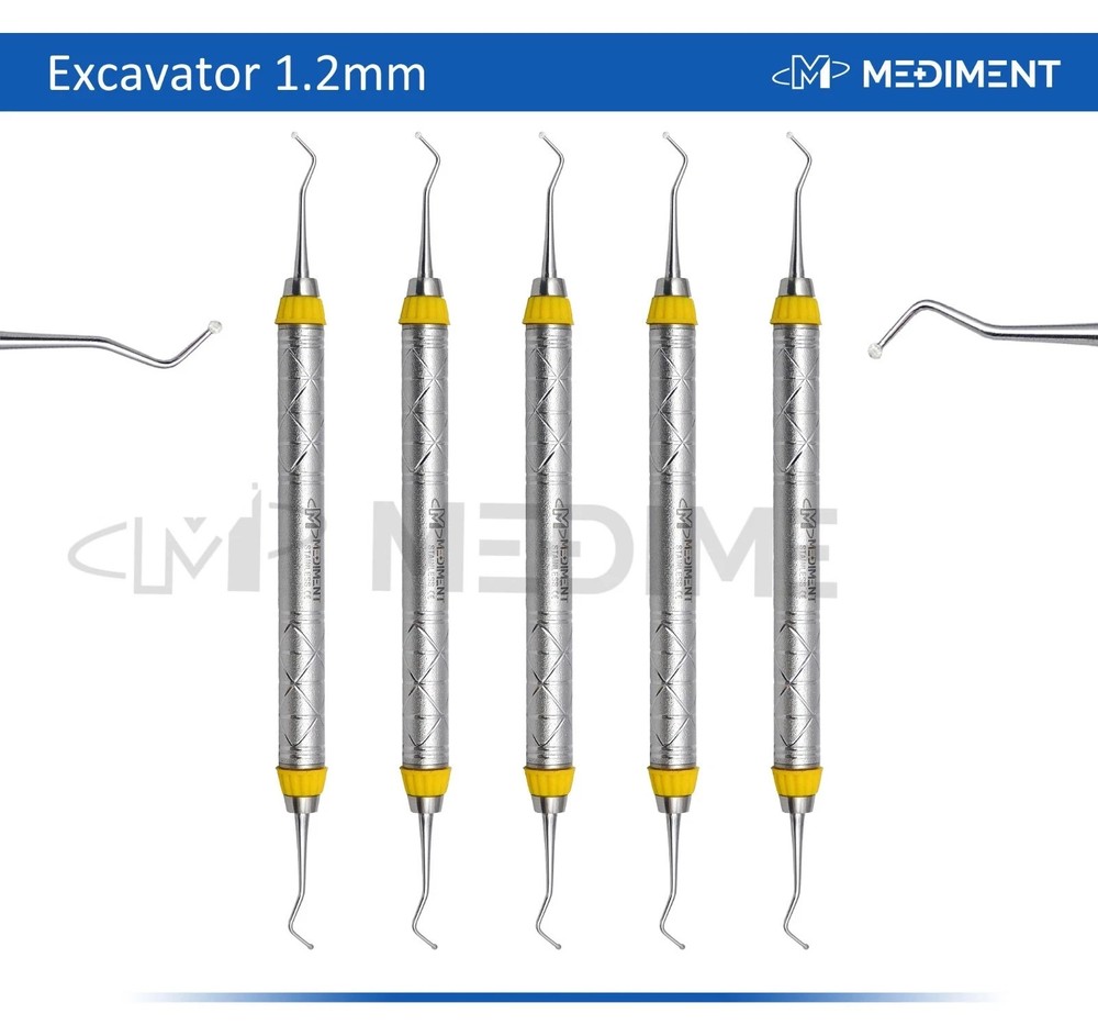 5 PCS OF DENTAL SPOON EXCAVATOR 1.2MM RESTORATIVE INSTRUMENTS STAINLESS CE