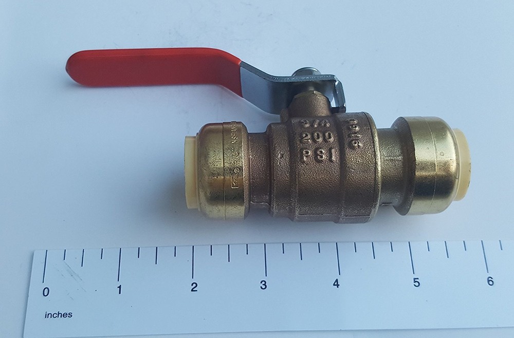 10 PIECES 3/4″ PUSH FIT BALL VALVE, FULL PORT, LEAD FREE BRASS