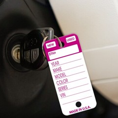 Plastic Key Tags Genuine Versa-Tag TOP STRIPE Key Tag w/ Markers Included