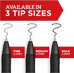 Sharpie S Gel Pens 12 Count Black 1.0Mm Bold Point No Smear No Bleed