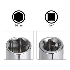 10pcs 6-Point Shallow Socket 10mm 3/8 1/4″ Drive Cr-V Deep Shallow Socket