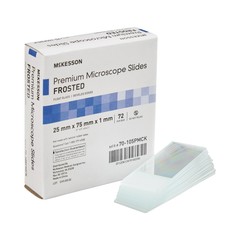 McKesson Glass Microscope Slides 25 X 75 X 1 mm Frosted End 72 pcs