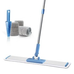 CQT Commercial Flat Microfiber Floor Mop Cleaning System 24″ Inch Wet Blue