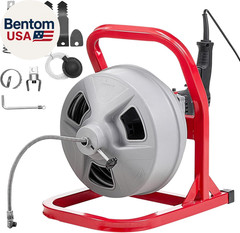 Drain Cleaner Machine 50 FT X 5/16 Inch, Sewer Snake Auger with 228RPM Electric
