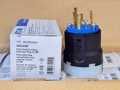 10pk – Eaton AHCL630P 30A 250V Blue Twist Lock Plug L6-30P Ultra Grip Industrial