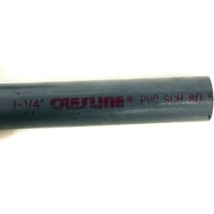 4 pcs Cresline PVC 1-1/2in SCH 80 Pipe, 2-Each 6-in and 8-1/2 in