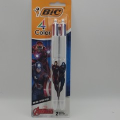 BIC 4-Color Marvel Avengers Ball Point Pens Iron Man Captain America 2 Pack