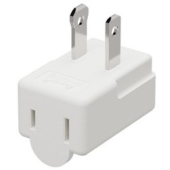 1PC NEMA 1-15P to 1-15R 90° Up Angle 2-Prong US Power Adapter White