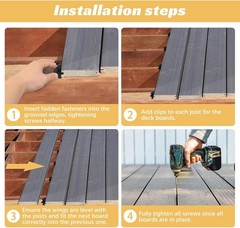 200 Pack Hidden Deck Fasteners for Composite Decking Board, Composite Decking Cl
