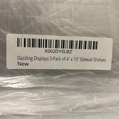 Dazzling Displays 12 – 4″ x 10″ Slatwall Shelves (4 packs of 3) Clear
