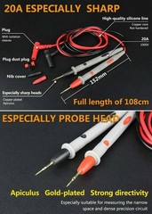 2pcs/set 1000V Digital Multimeter Test Leads Probe Kit 20A Wire Cable Set