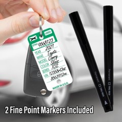 Plastic Key Tags Genuine Versa-Tag TOP STRIPE Key Tag w/ Markers Included