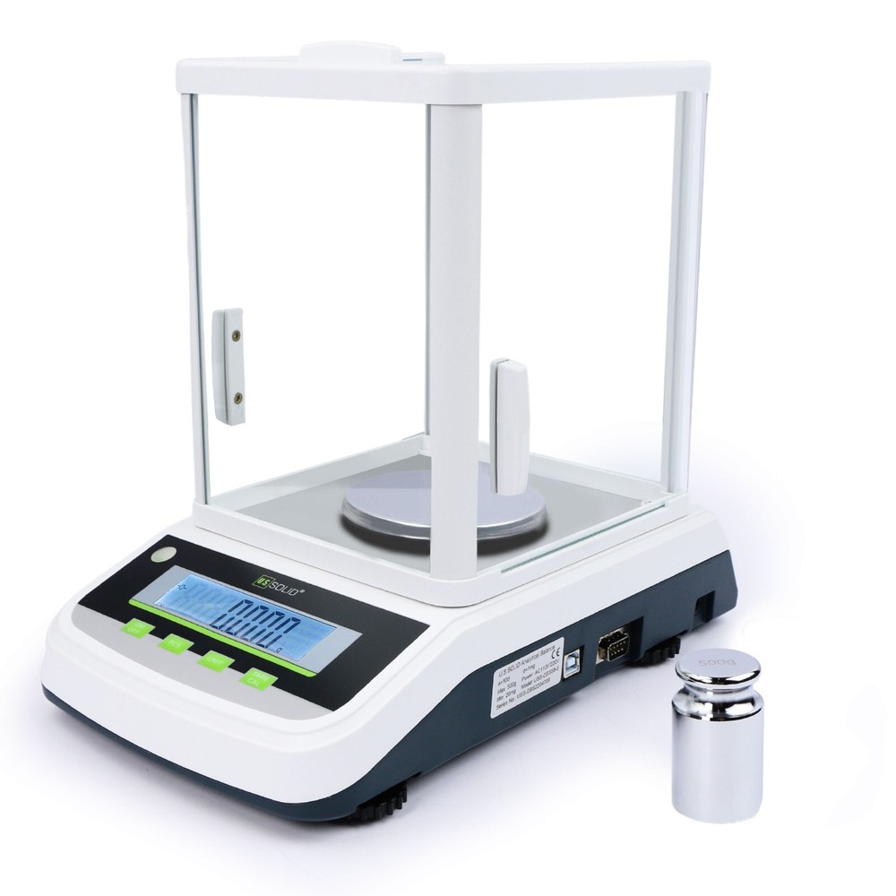 U.S. Solid Analytical Balance 300gx0.001g 1mg Lab Digital Scale W/ 2 LCD Screens