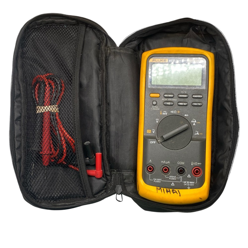 Fluke 87V True RMS Industrial Digital Multimeter w/ Test Leads & Case