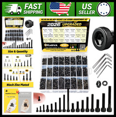 Metric Socket Head Cap Screw Assortment Kit 1830 pcs Black Zinc Plated