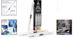 Artist-Approved 3-Pack White Gel Pens with Ergonomic Grip and Multiple Nib Sizes