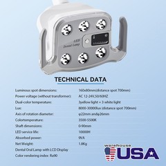Dental LED Lamp Oral Lamp With LCD Display Adjustable For Dental Unit Chair