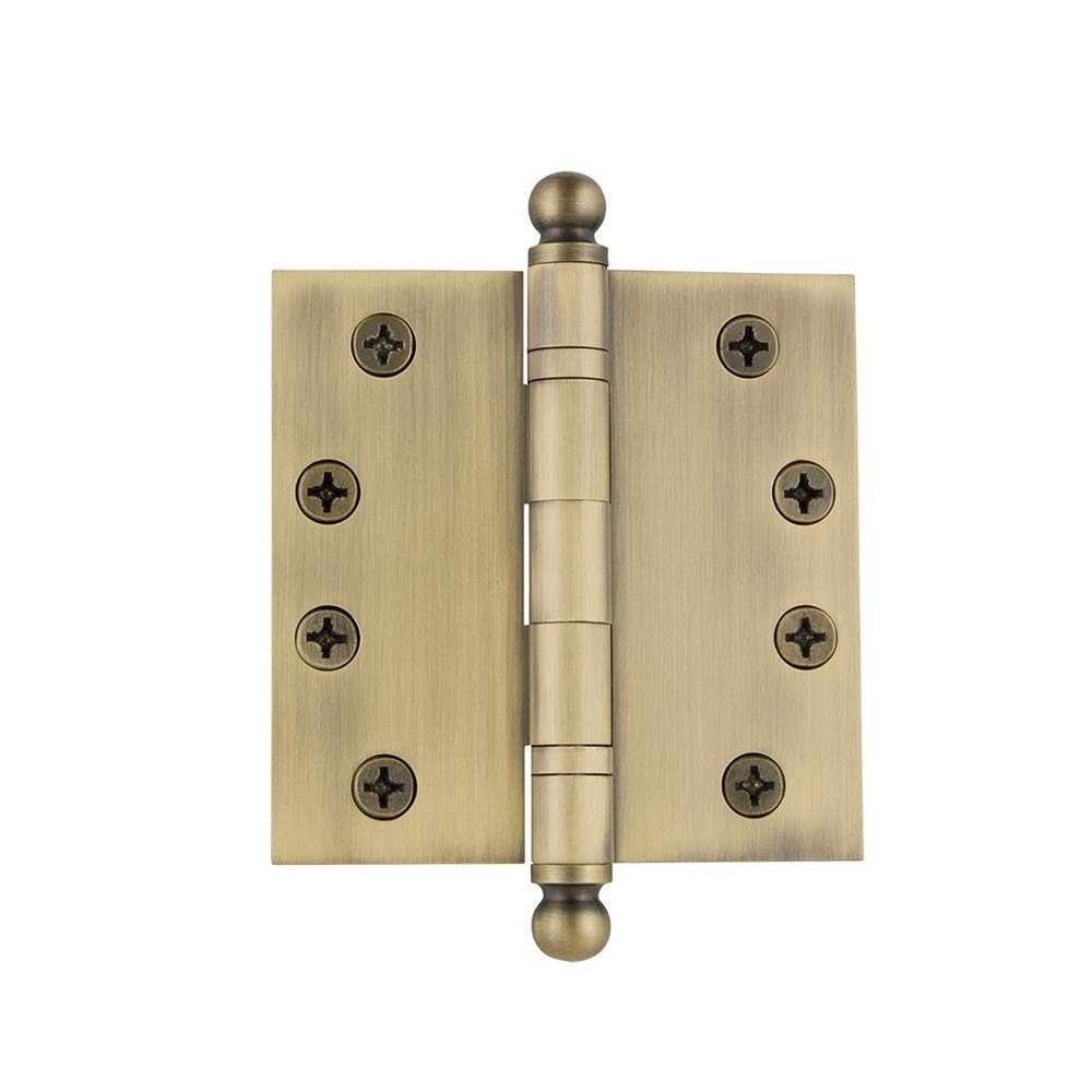 Nostalgic Warehouse Ball-Tip Residential Door Hinge with Square Corners 4″ x 4″