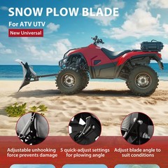 Adjustable 60″-72″ Width Snow Plow Blade For ATV UTV Switchblade Plow
