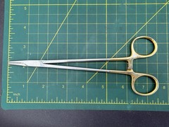 Millennium Surgical 1-4151 TC Mayo Hegar Needle Holder 7.5” w/ Serrated TC Jaws