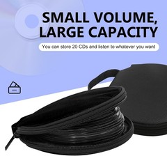 Car CD Storage Bag with Carrying Strap, 20-Capacity Oxford Cloth Color: Black