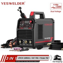 205A TIG Welder with Pulse,3 in 1 STICK/DC TIG/Pulse Large LED Display