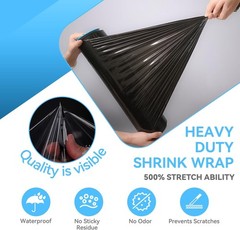 Shrink Wrap Pallet Wrap 18″ x 1500FT 80 Gauge Hand Stretch Plastic Film (4 Roll)