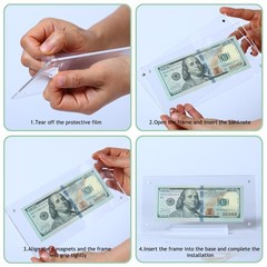 LONCHDAN 2Pcs Dollar Bill Frame Display Acrylic Transparent-2